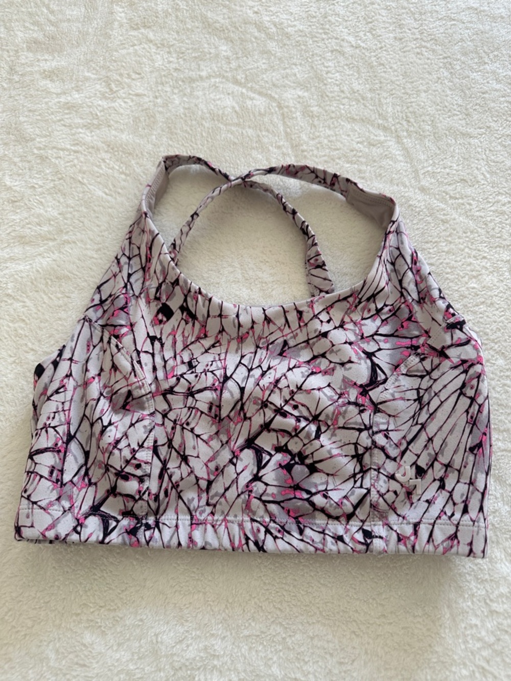 Joy Lab Abstract Pink & Black Athletic Sports Bra